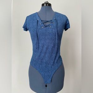 Denim Print Bodysuit